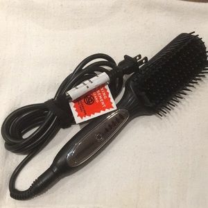Hair brush straightener